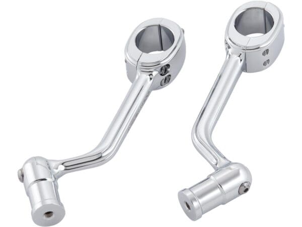 Forged Highway Peg Mounts Accepts HD Type Shifter Pegs (5/16”-24) Chrome