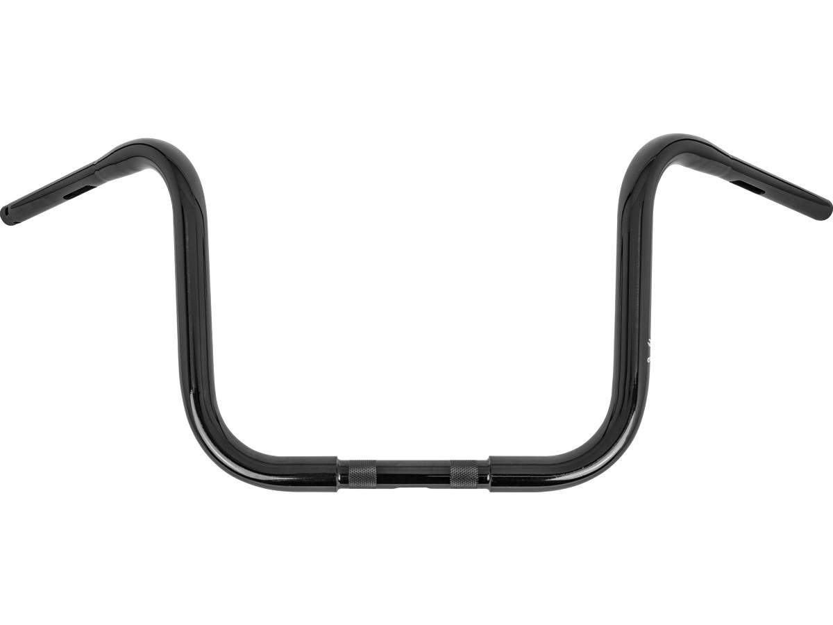 12 gorilla apehanger handlebar 1" clamp diameter non-dimpled 3-hole black powder coated 1 1/4" throttle by wire throttle cables 1 Burly brand