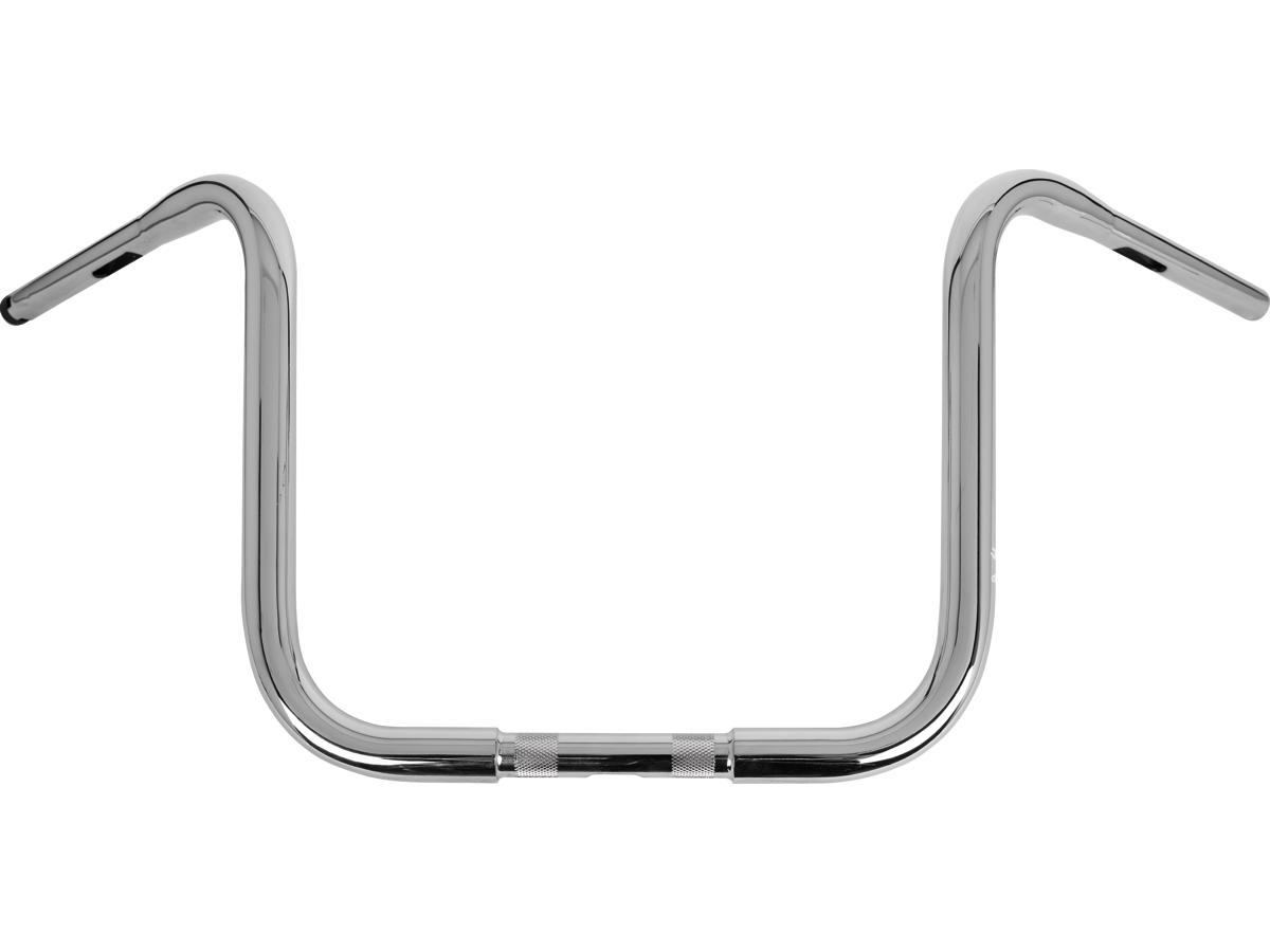 12 gorilla apehanger handlebar 1" clamp diameter non-dimpled 3-hole chrome 1 1/4" throttle by wire throttle cables 1 Burly brand