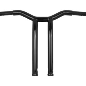 14" Dominator Raked Bar Bar 4-Hole Gloss Black 1 1/4"