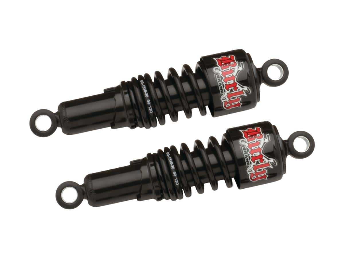 Slammer 10,5" twin shocks, 85-24 touring, (except 22-23 flhxst, 22-23 fltrxst, 23-24 flhxse, 23-24 fltrxse, 23 fltrkseanv, 24 flhx, 24 fltrx, 24 fltrxstse), 80-84 flt, 81-84 fltc 1 Burly brand