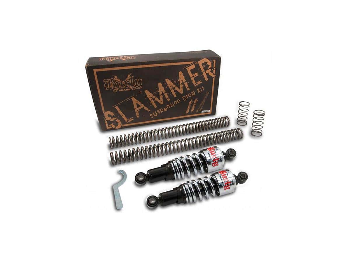 Slammer lowering kit chrome front rear, 85-13 touring, 80-84 flt, 81-84 fltc 1 Burly brand