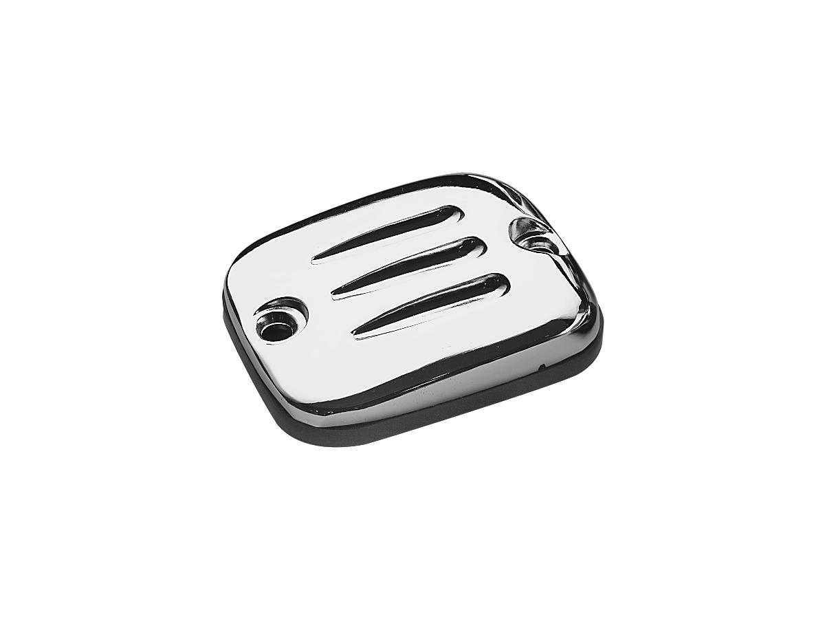 3-line master cylinder cover chrome front, 96-03 sportster, 96-05 dyna, 96-05 softail, 96-04 touring 1 Cce