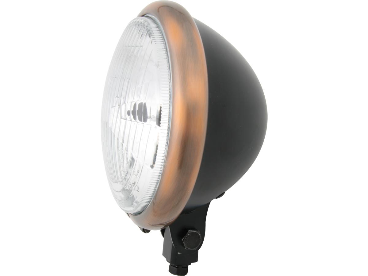 Bates style 5 3/4" headlight black halogen 1 Cce