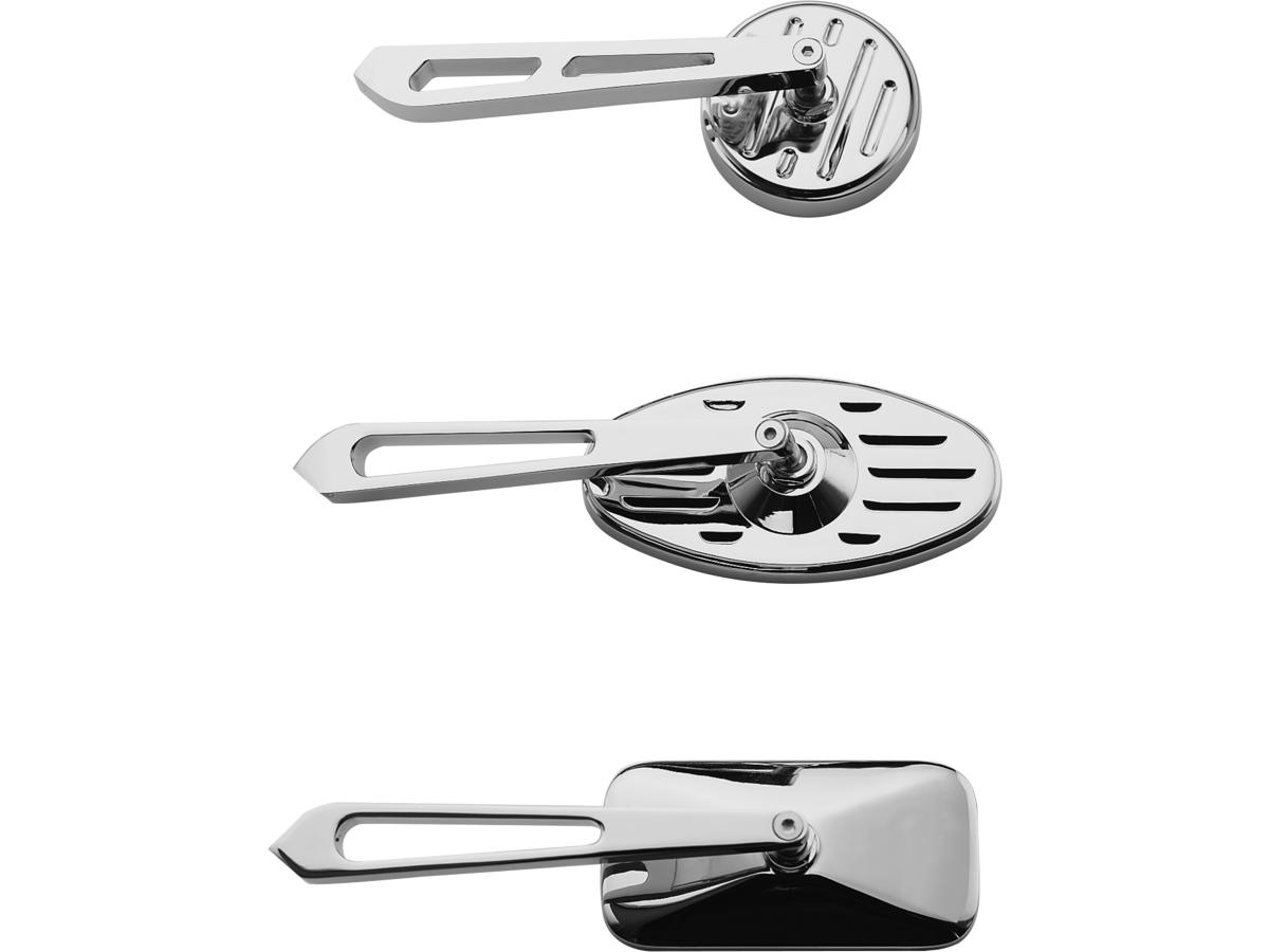 Custom oval mirror long stem chrome 1 Cce