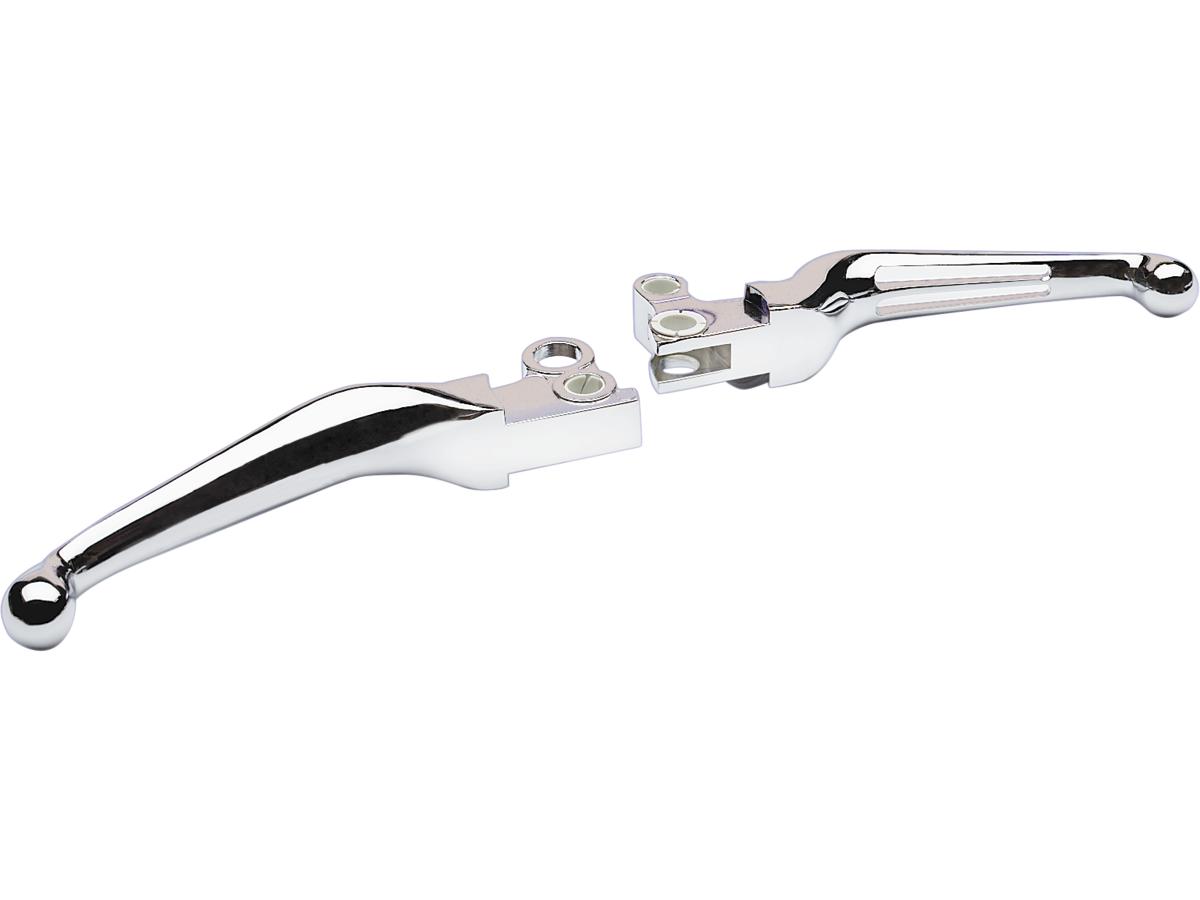 Ergonomic hand control replacement levers smooth chrome cable clutch, 82-95 sportster, 82-84 fl shovel, 82-84 fx shovel, 85-94 fx model, 91-95 dyna, 84-95 softail, 85-95 touring 1 Cce