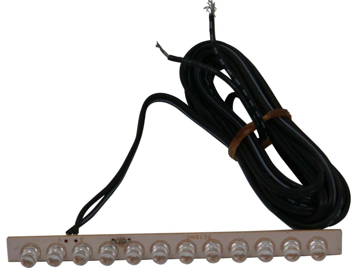 Light strip 12 bulbs, 4" long red led 1 Cce