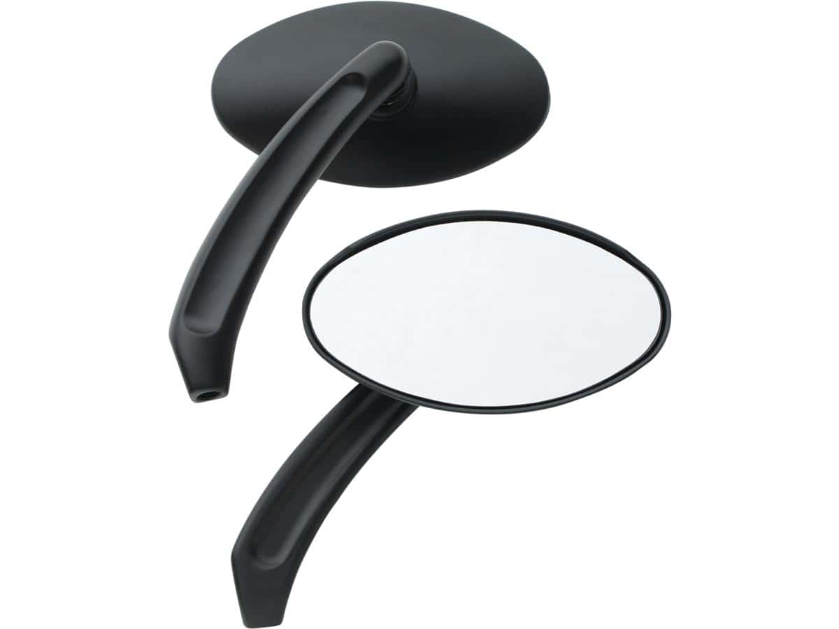 Oval billet mirror black 1 Cce