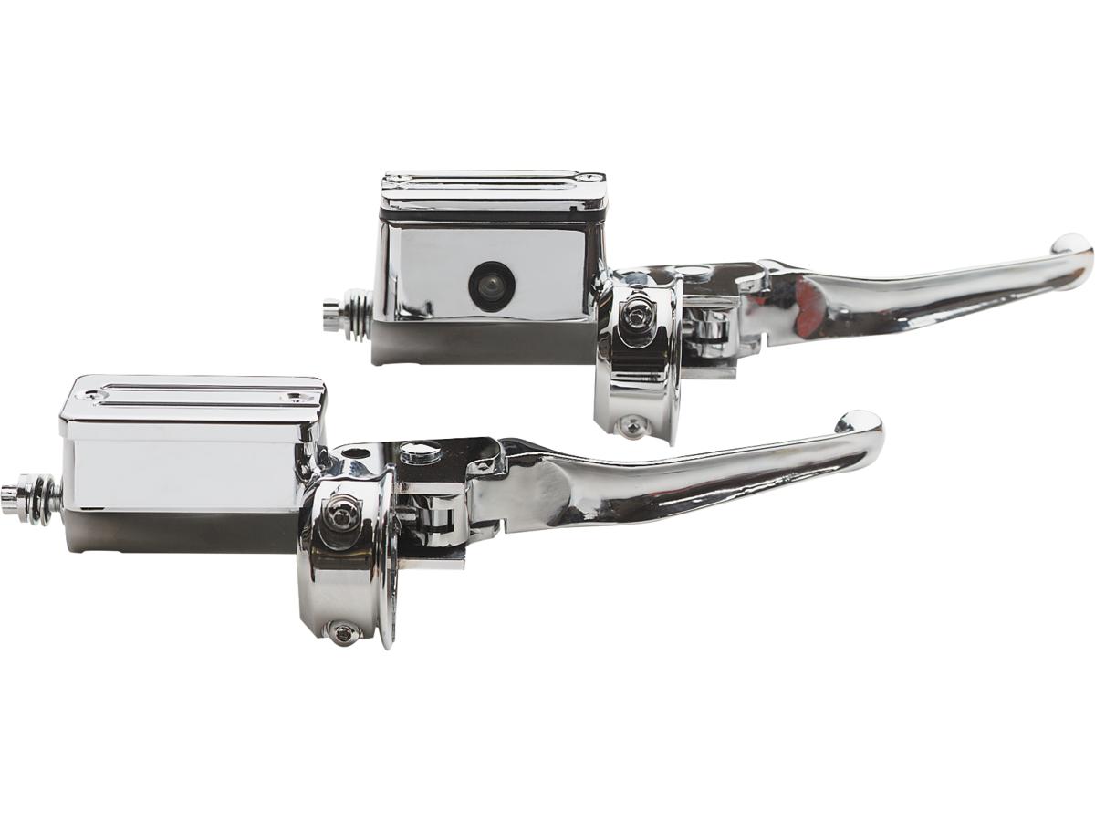 Pre 96 style chopped chrome handlebar control kit 84-95 style chrome 5/8" 1" single disc 1 Cce
