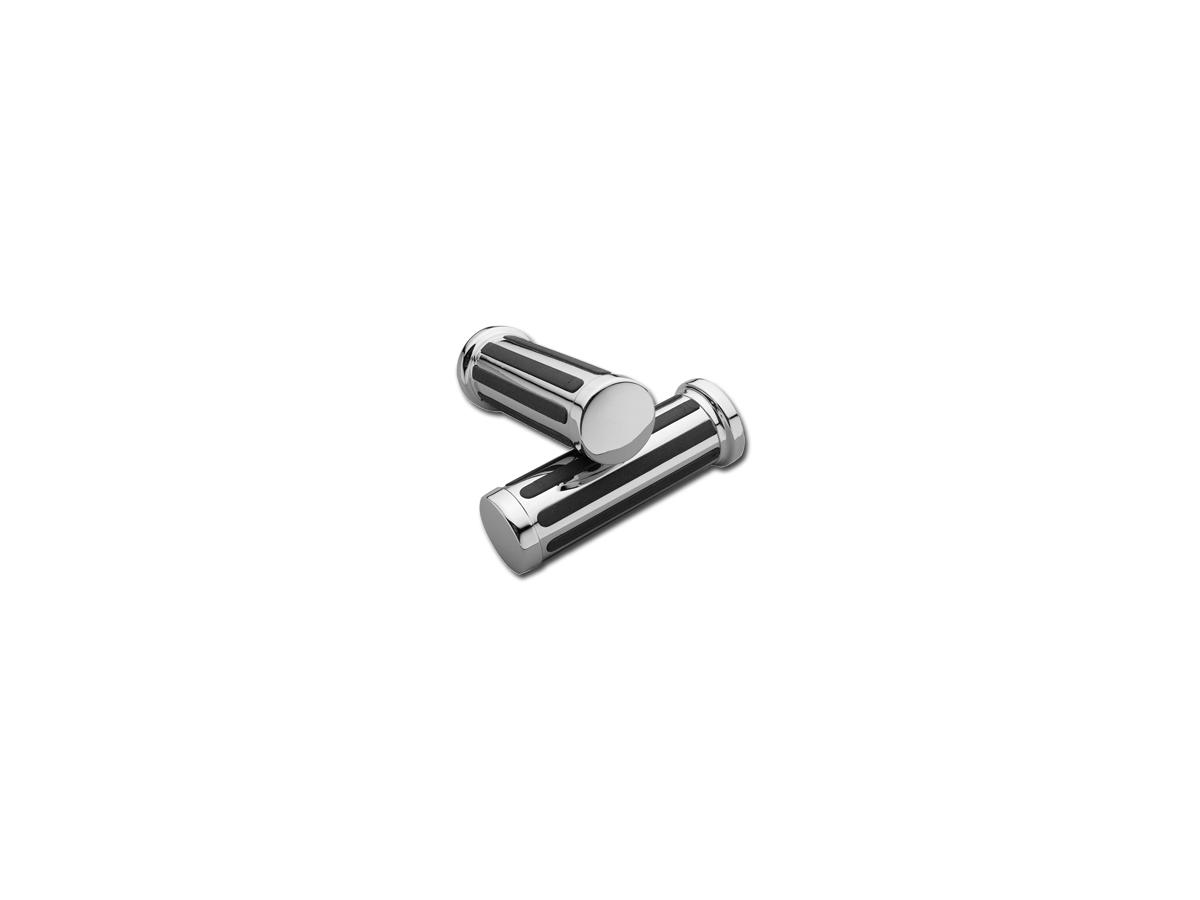 Ribbed grips chrome 1" throttle by wire 1 Cce