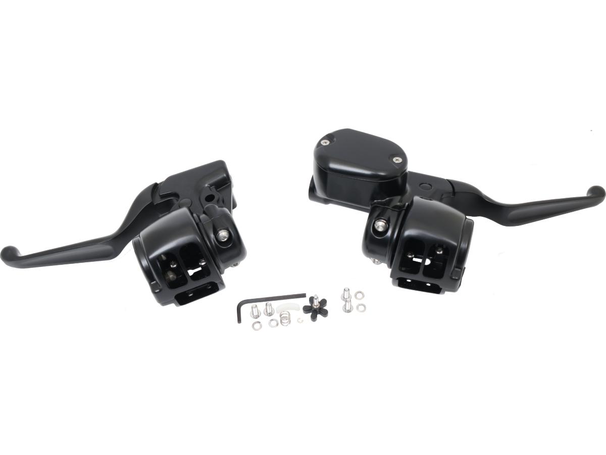 Sportster 14-up handlebar control kit black 1/2" cable clutch non-abs single disc 1 Cce