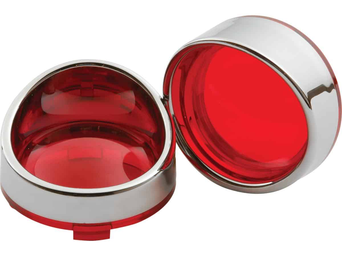 Visor bezel kit for deuce style turn signals red lens chrome 1 Cce