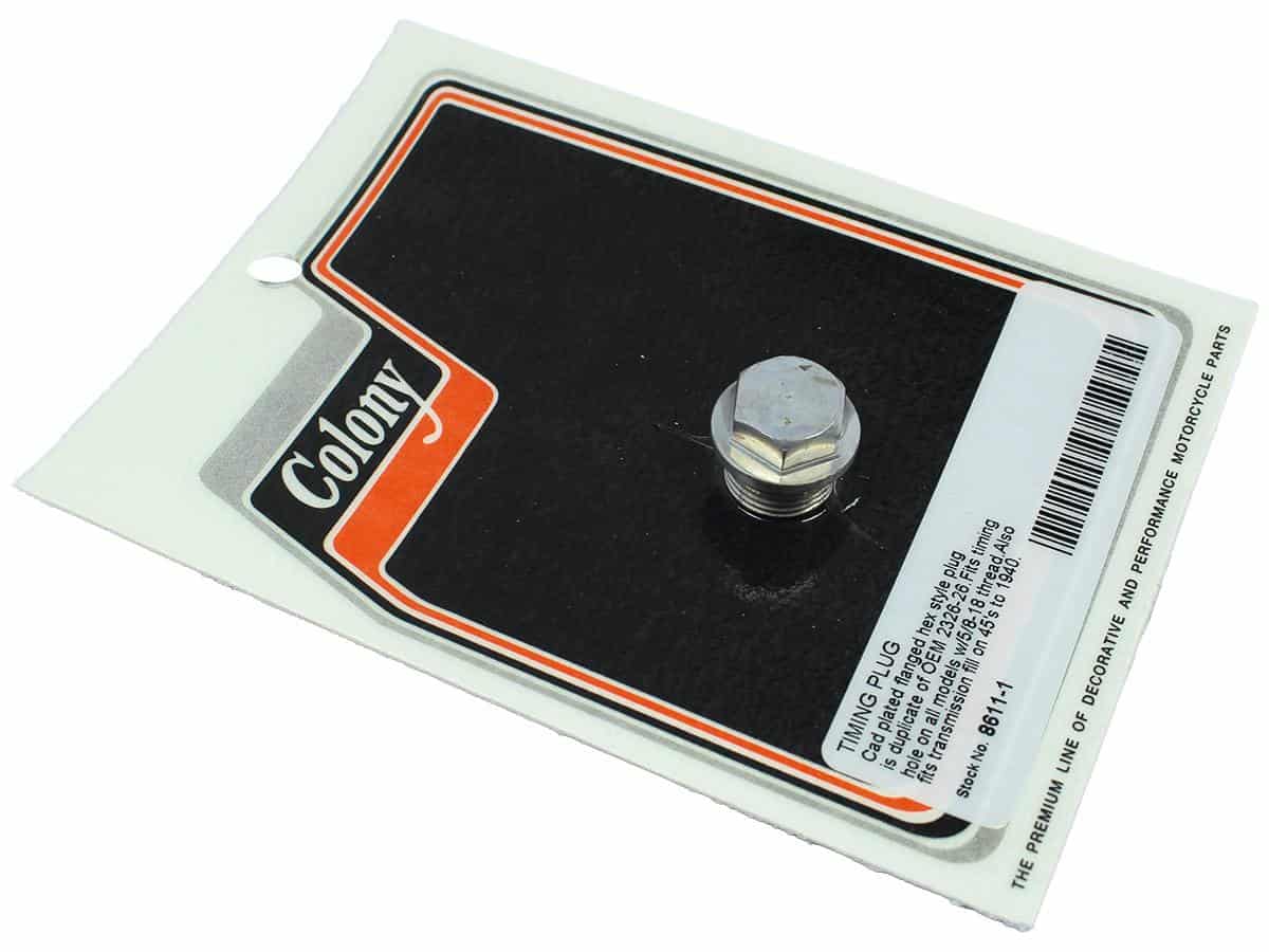 Oil tank drain plug plug only chrome 5/8"-18 unf, 1 Colony