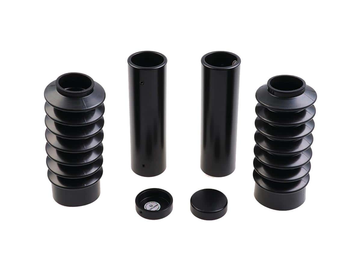 6-piece fork covers with lower fork rubbers long version 6-piece fork covers with lower fork rubbers long version