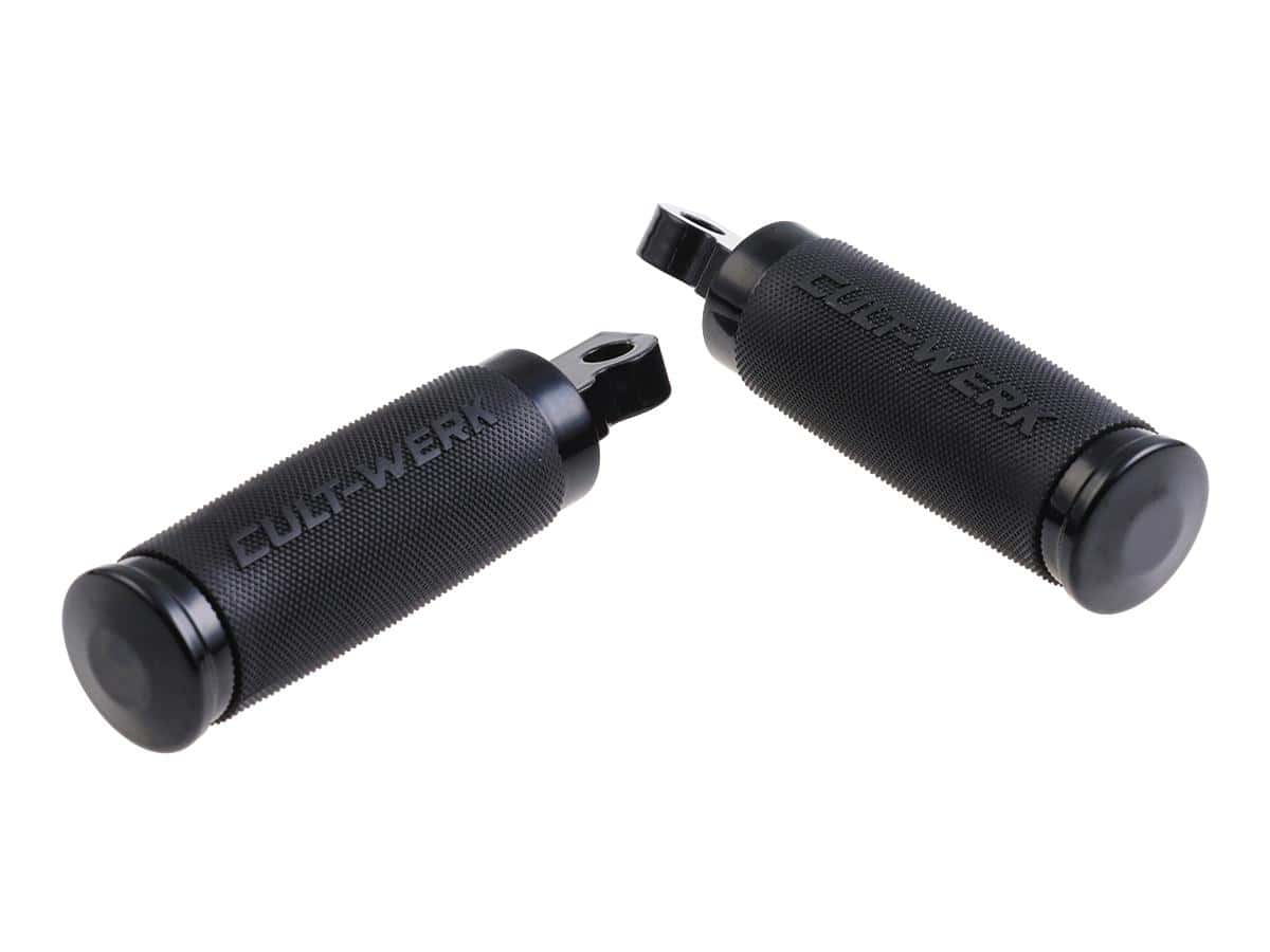 Racing foot pegs black powder coated 1 Cult-werk