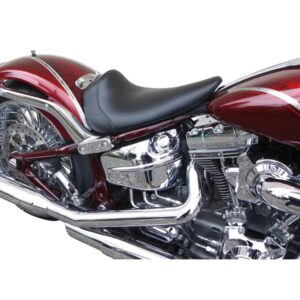 Custom Single Seat for Breakout Smooth Black Synthetic Leather, 13-14 FXSBSE, 14-17 FXSB