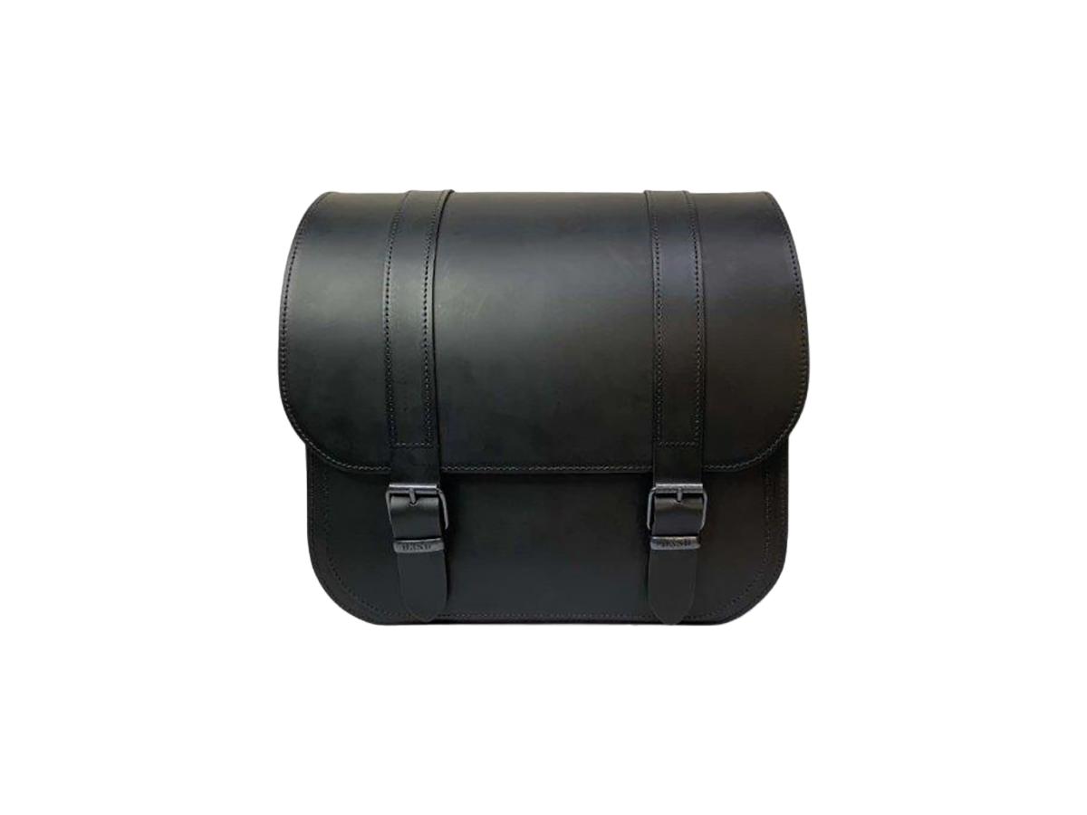 Leather universal saddlebag for softails 27,7 liter with inside flap, height: 420 mm, width: 440 mm, depth: 150 mm black, 1 D3sd