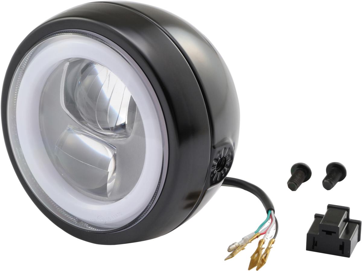 Capsule 120 4 1/2" headlight black powder coated projector led 1 Daytona japan