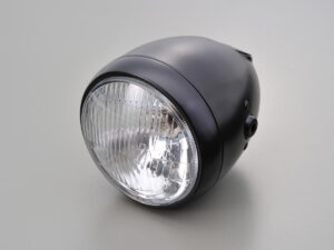 Vintage 5 3/4" Headlight Black Powder Coated H4 - Image 3