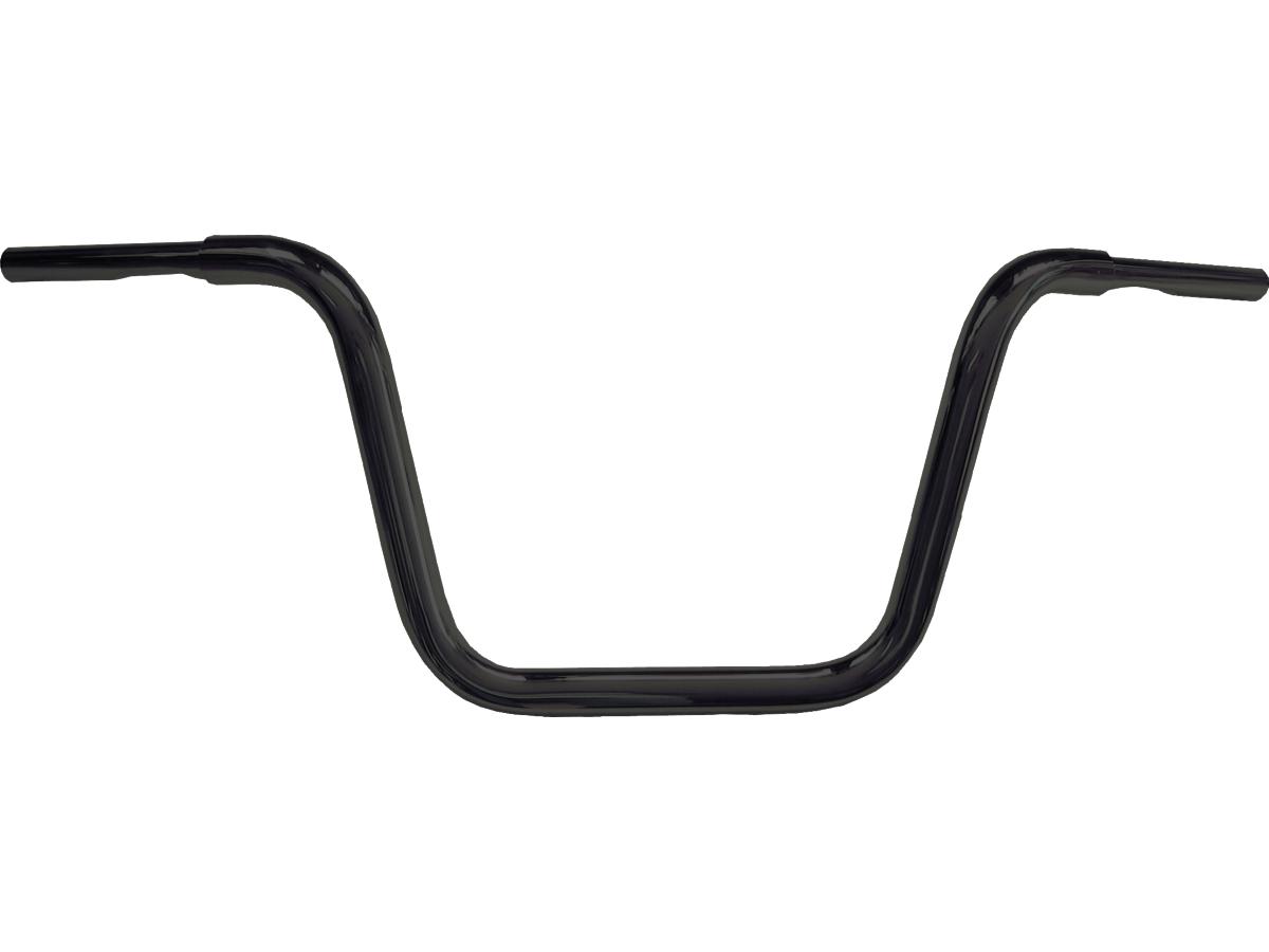 300 fat ape hanger handlebar with 1 1/4" clamp diameter dimpled 3-hole black powder coated 1 1/4" throttle cables 1 Fehling