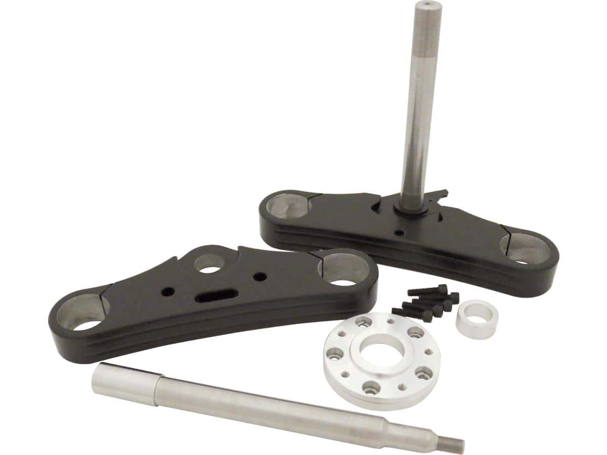 Triple tree, 39 mm, 0°, black triple tree kit, 00-03 sportster, 00-03 dyna 1 Jos