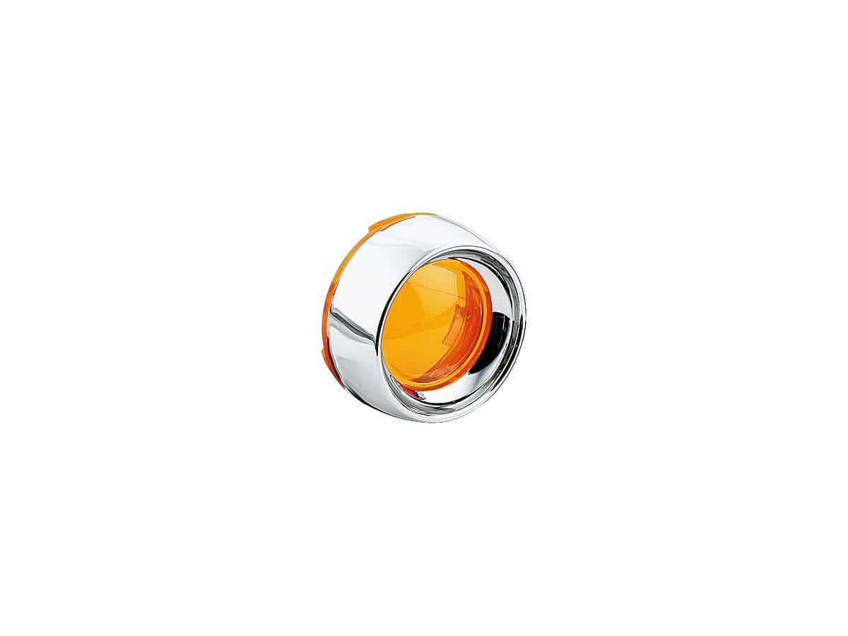 Deep dish indicator bezels chrome amber 1 Kuryakyn