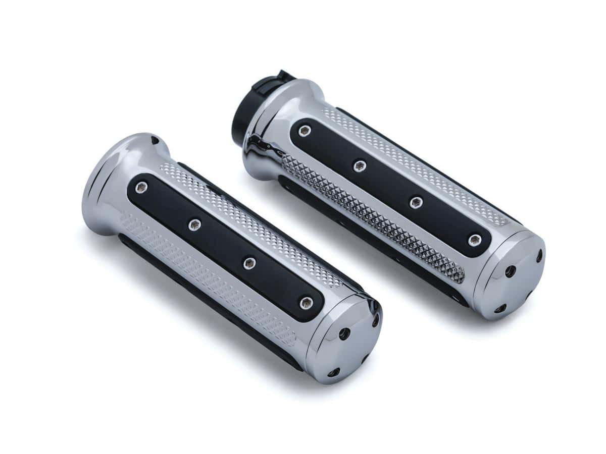 Heavy industry grips chrome 1" throttle cables 1 Kuryakyn