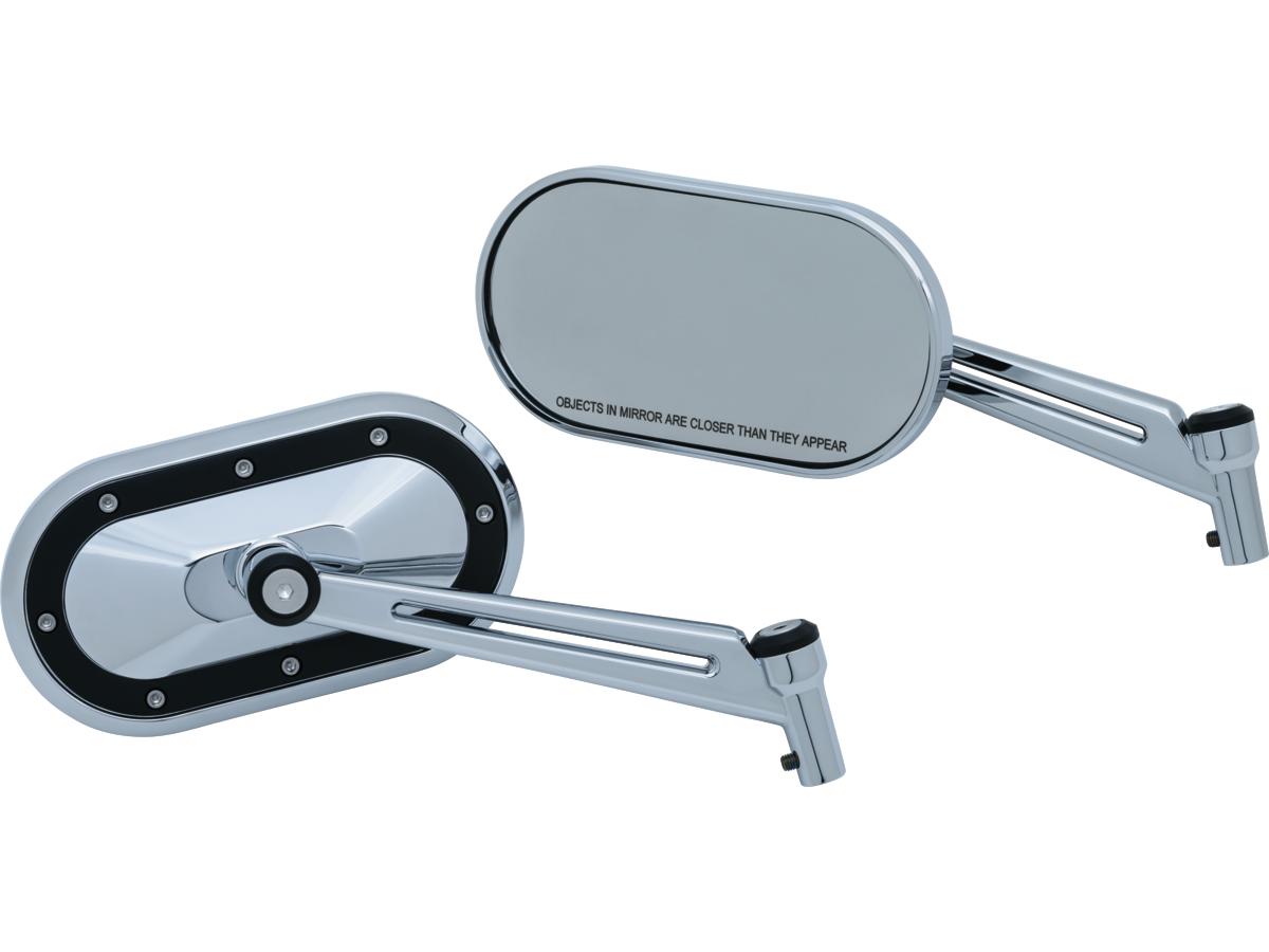 Heavy industry mirror with black accents chrome 1 Kuryakyn