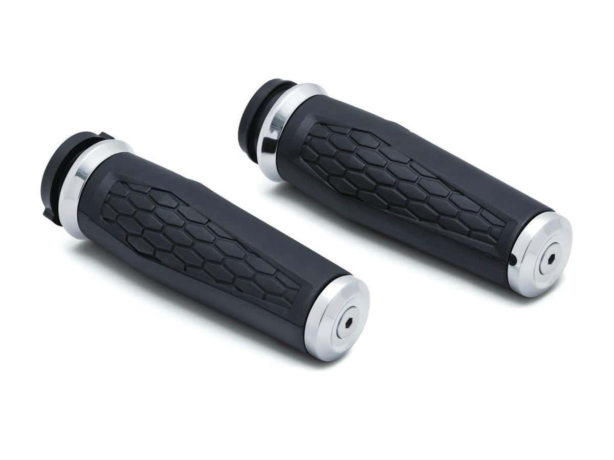 Hex grips chrome 1" throttle by wire 1 Kuryakyn