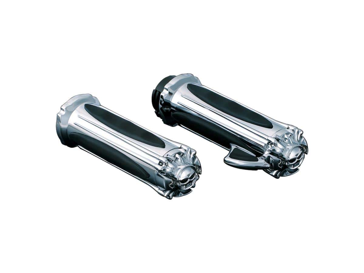 Zombie grips with throttle boss chrome 1" throttle cables 1 Kuryakyn