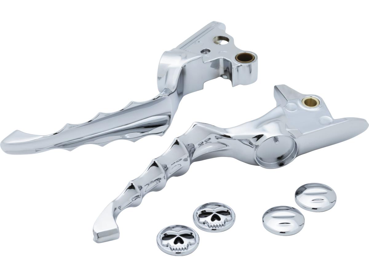 Zombie hand control levers chrome cable clutch left right, 18-24 softail, (except 19-20 fxdrs 114) 1 Kuryakyn