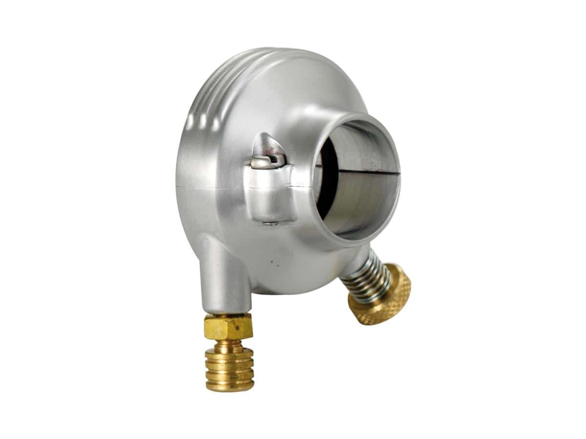 Deluxe external throttle housing with brass throttle clamp screw and cable register aluminium satin 1" single cable, 1 Kustom tech