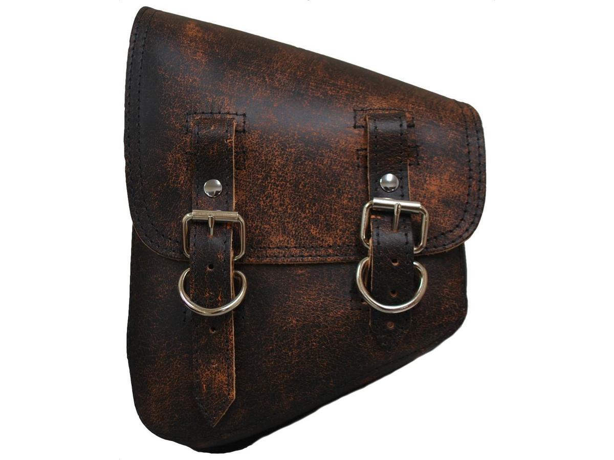 Solo swingarm bag rustic brown left, 87-25 softail, (except 19-20 fxdrs 114) 1 La rosa design