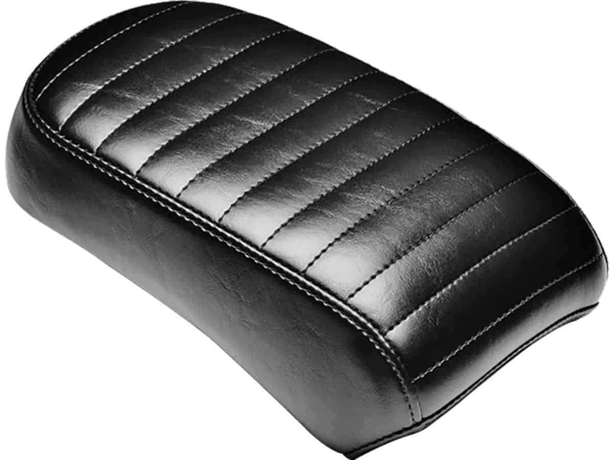 Bare bones pillion pad pleated stitch black vinyl, 91-95 dyna, (except 93-95 fxdwg) 1 Le pera