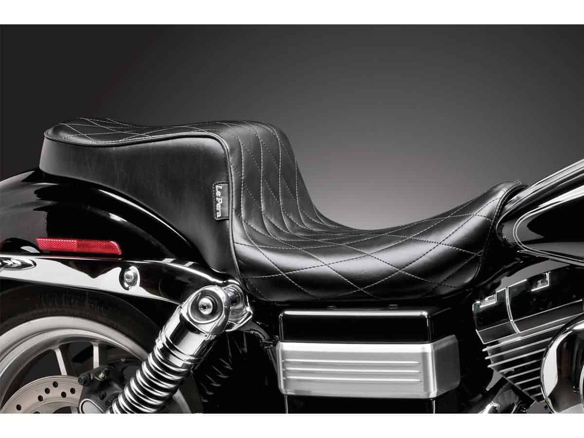 Cherokee seat diamond stitch black vinyl, 96-03 dyna, (except 96-03 fxdwg, 02 fxdwgse3) 1 Le pera