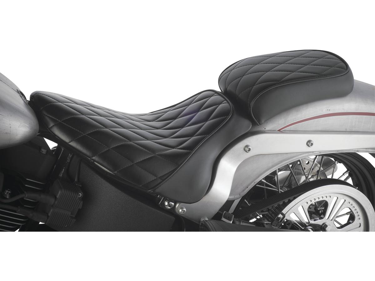 Hot rod series diamond pillion pad black vinyl, 84-99 softail 1 Le pera