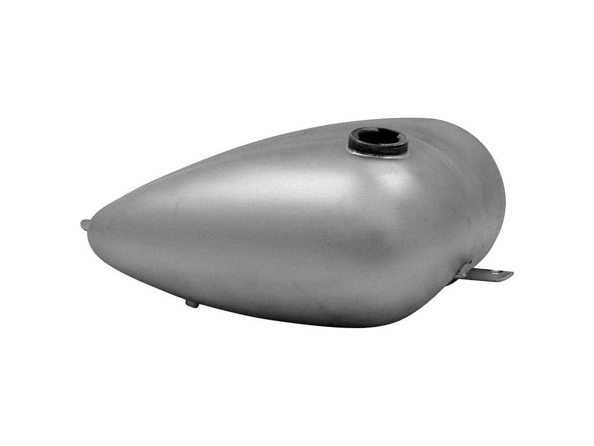 3 gallon mustang style extra-wide gas tank tank with single gas cap and straight mounting tabs both front and rear. 3 gallon mustang style extra-wide gas tank tank with single gas cap and straight mounting tabs both front and rear.