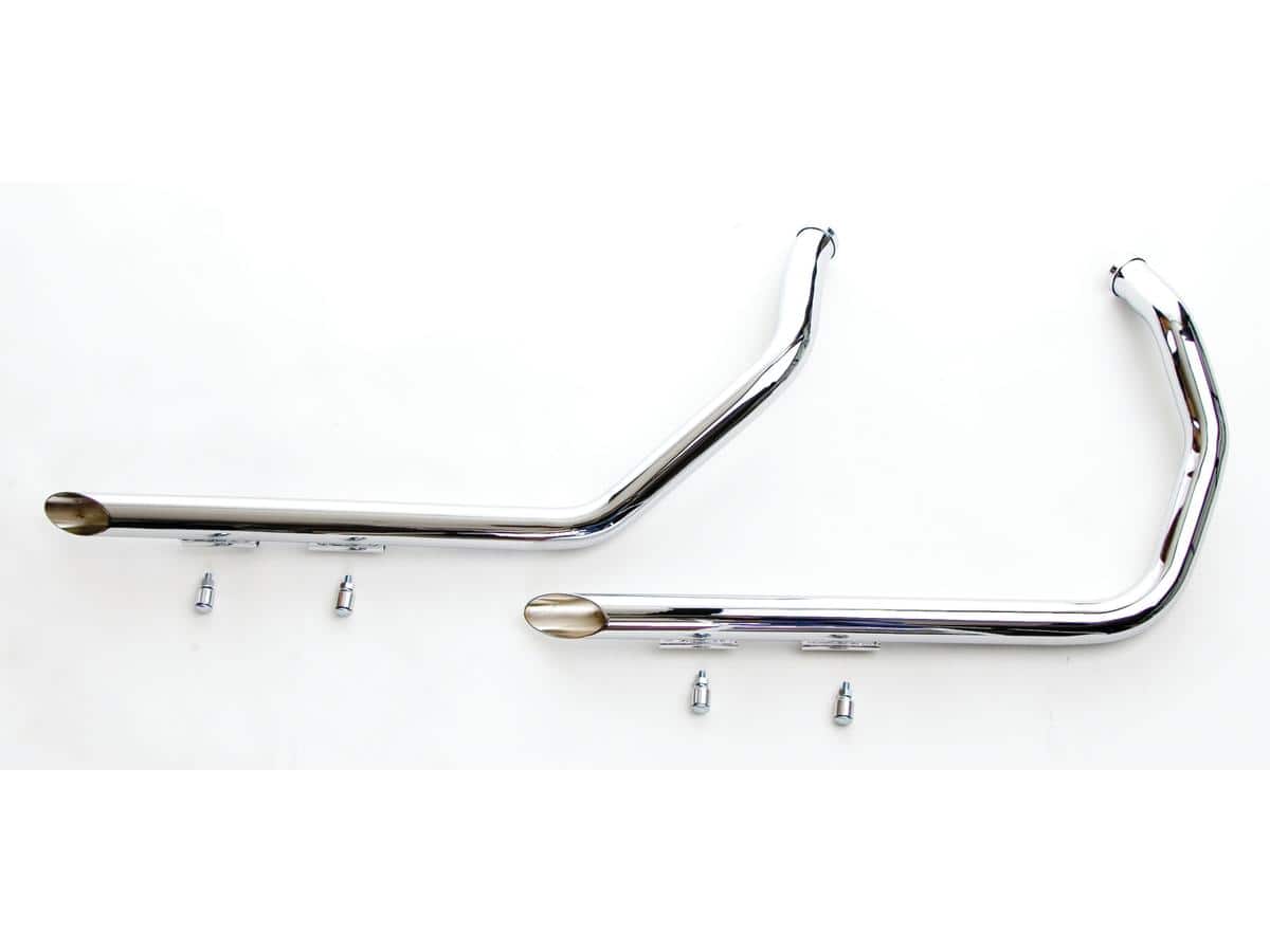 Staggered dual drag pipes for sportster models slash cut chrome 1,75", 07-13 sportster 1 Paughco