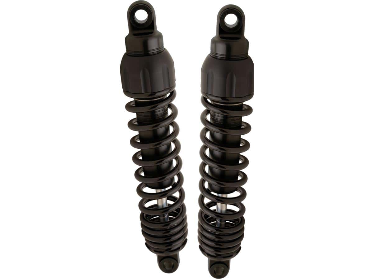 444 series 13" twin shocks black 13", 85-24 touring, (except 23-24 flhxse, 23-24 fltrxse, 24 flhx, 24 fltrx, 24 fltrxstse), 80-84 flt, 81-84 fltc 1 Progressive suspension