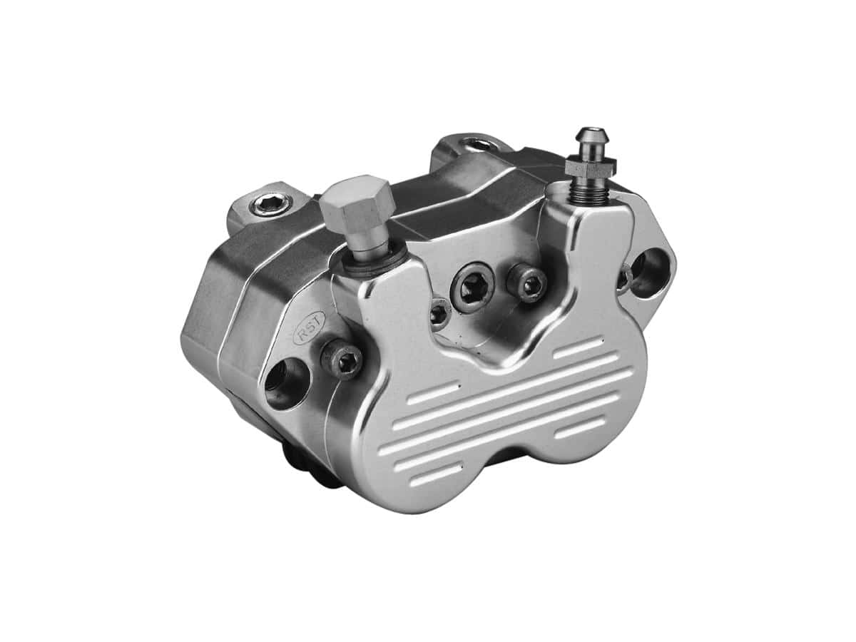 4-piston brake caliper polished, 86-99 sportster, 85-94 fx model, 91-99 dyna, 84-99 softail 1 Rst