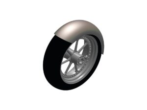 200 Tire Bobber Rear Fender Blank Raw Steel, - Image 3