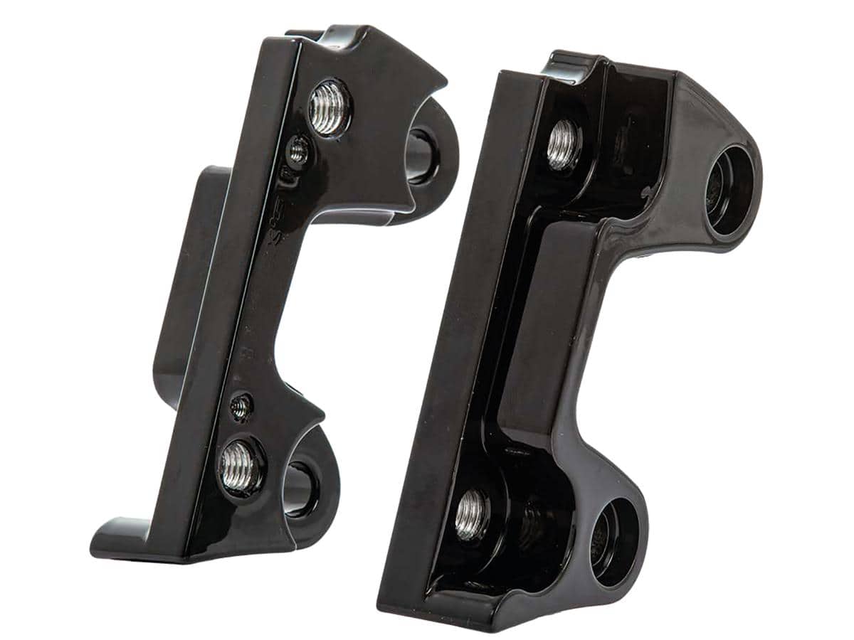 Oversize brake rotor axial brake caliper adapter for 330mm (13") rotors gloss black dual disc, 00-13 touring 1 Ricks motorcycles