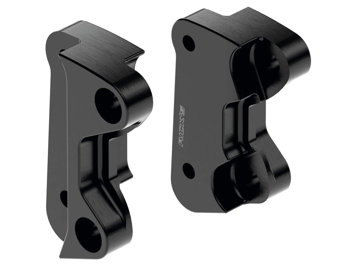 Oversize brake rotor axial brake caliper adapter for 330mm (13") rotors, 18-20 fxfb, 18, 20 fxfbs 114, 19 fxfb 114, 20-25 fxlrs, 21-24 fxfbs, 22-25 fxlrst, 22 fxrst 1 Ricks motorcycles