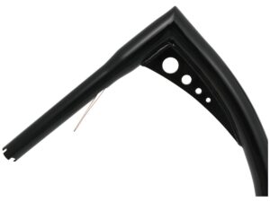 12 Bonanza Fat Handlebar Non-Dimpled 3-Hole Black Powder Coated 1 1/4" Throttle By Wire Throttle Cables - Image 3