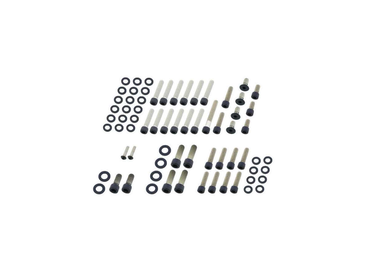 Complete engine screw kit screws for fl shovel side covers, inner primary, header mount, point cover, lifterbase satin black powder coated 1 Screws4bikes