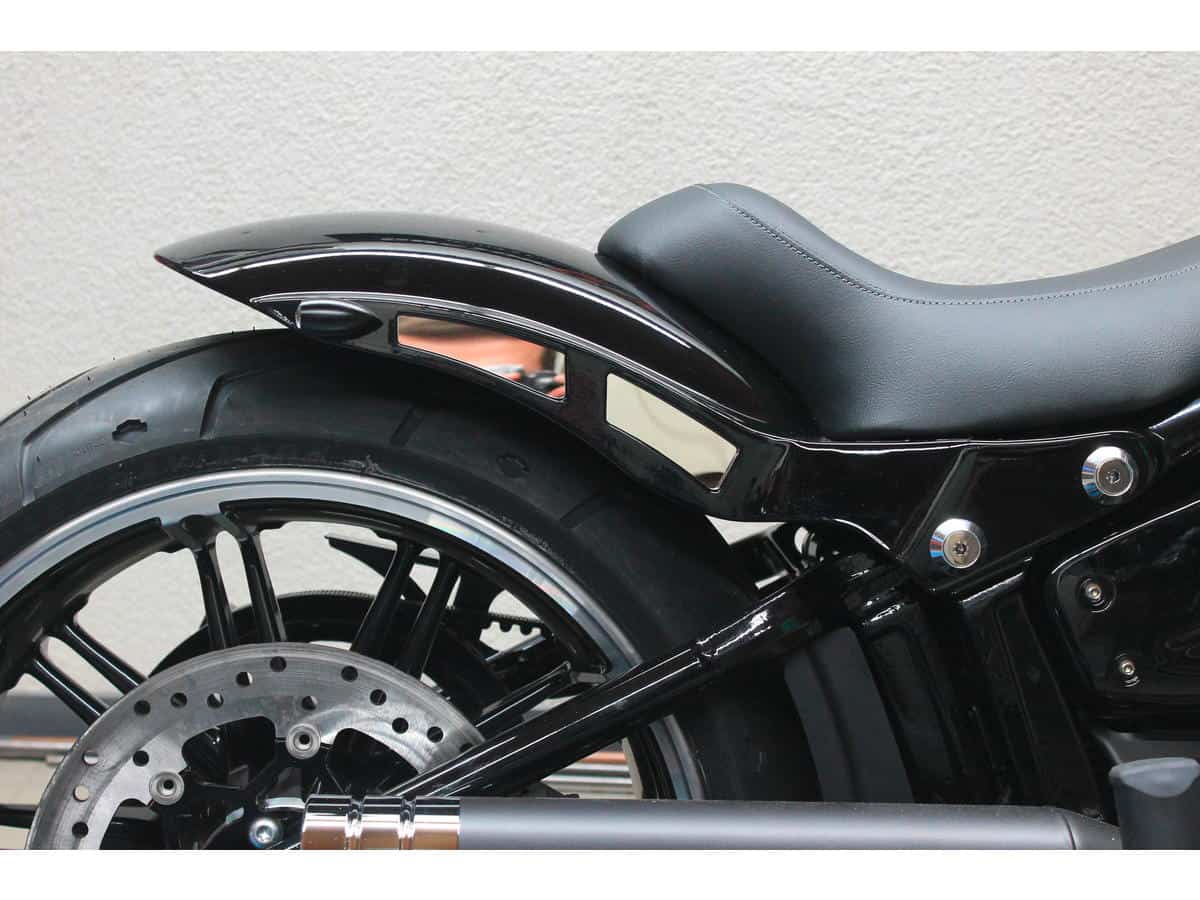 New line short rear fender 2 cut out, 260 tire, 18-19, 23-24 fxbr, 18-20 fxbrs 114, 18 fxbrs 114 anx, 18-20 flfb, 18-20 flfbs 114, 18 flfbs 114 anx, 18 flfbs 114 anv, 21-24 flfbs, 21-22 fxbrs, 23 flfbs anv 1 Txt
