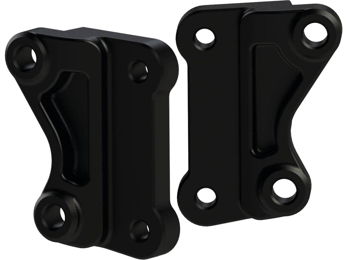 Axial front brake caliper adapter set, for upside down fork, from 300 mm to 340 mm double brake discs black front left right, 18-20 fxfb, 18-24 flsb, 19-20 fxdrs 114, 19 fxfb 114, 20-24 fxlrs, 20 fxfbs 114, 21-24 fxfbs, 22-24 fxlrst, 22 fxrst 1 Thunderbike