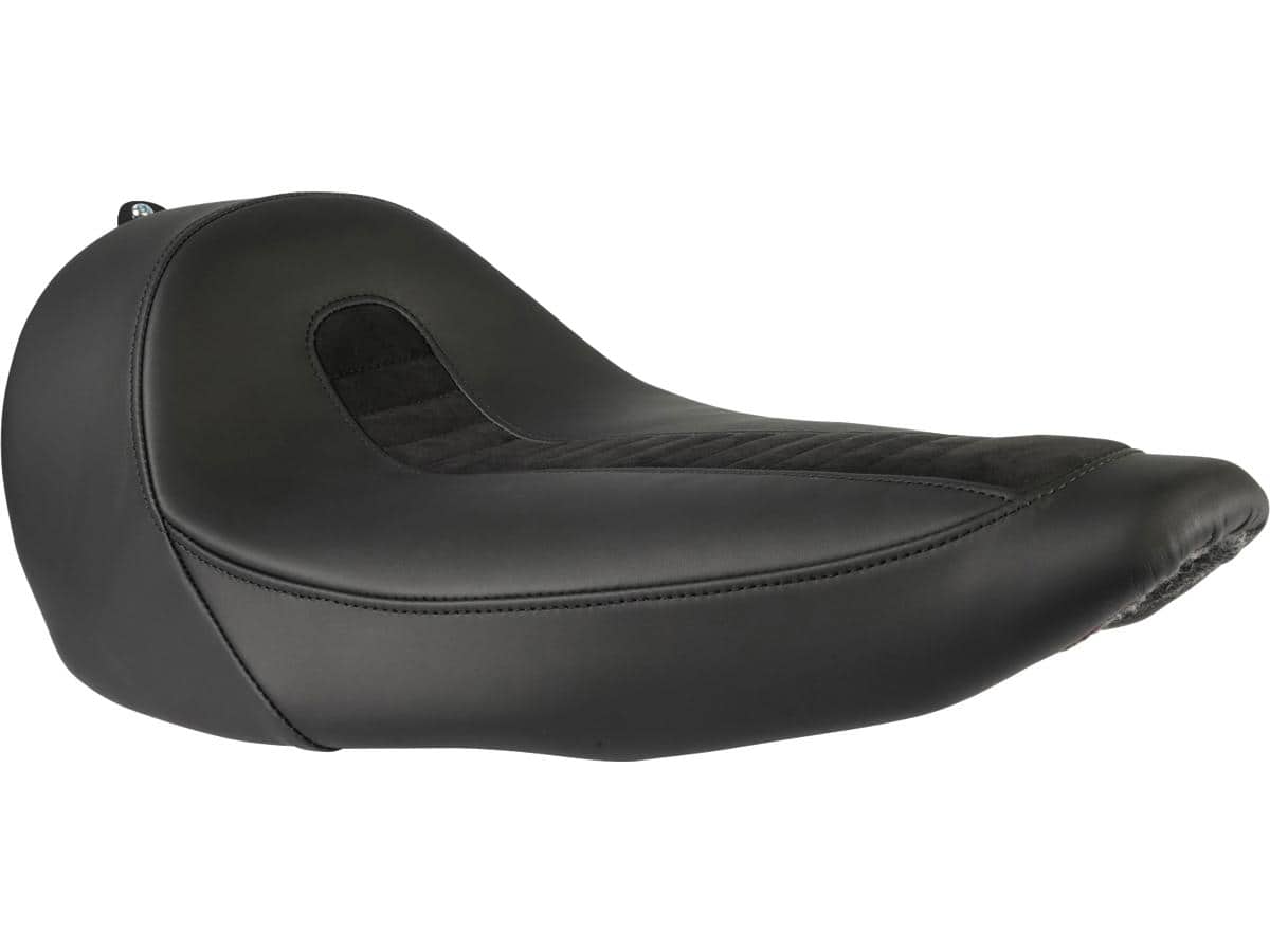 Genuine leather solo seat for thunderbike steel fender 200/18" and thunderbike tank (narrow frame models) black, 18-25 softail, (except 18-19, 22-25 fxbr, 18-20, 22 fxbrs 114, 18, 22 fxbrs 114 anx, 18-20, 25 flfb, 18-20, 22 flfbs 114, 18, 22 flfbs 114 anx, 18, 22 flfbs 114 anv, 19-20 fxdrs 114, 21-22 fxbrs, 21, 23-24 flfbs, 23 flfbs anv) 1 Thunderbike