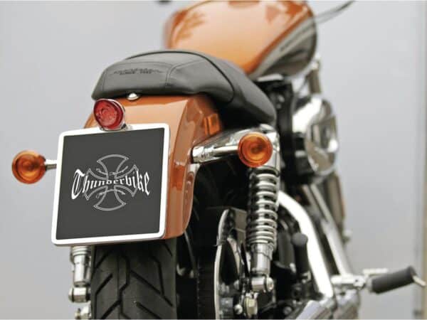 Mid-Mount License Plate Base Plate Adapter Black Satin