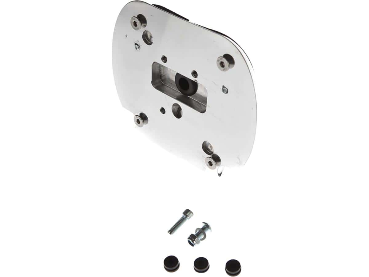 Mid-mount license plate base plate adapter black satin Mid-mount license plate base plate adapter black satin